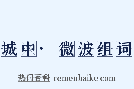 城中·微波组词是什么意思的图片